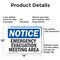 Signmission Emergency Evacuation Meeting Area, 14 in W x Rectangle, Aluminum OS-2PACK-NS-A-1014-L-11789 - alternate 7